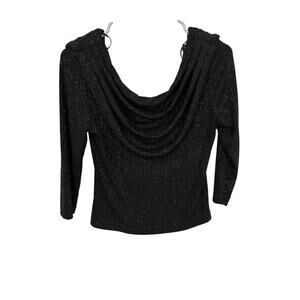 Vintage MSK Women's Ruched Cowl Neck Glam Glitter Praty Club Teacher Top S Bratz